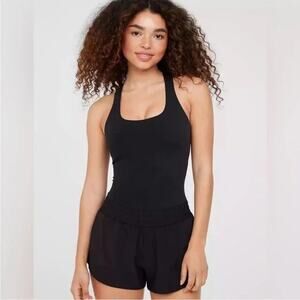 [Aerie] Offline Black Racerback Real Me Hot Stuff Romper Workout Casual Sz Large